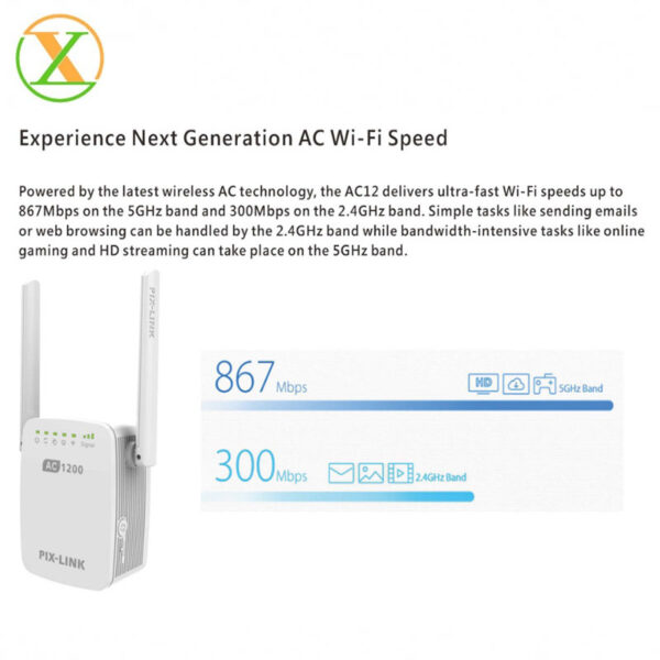 ROUTER/REPETIDOR WIFI 1200M PIX LINK - Image 6