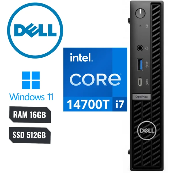 COMPUTADOR DESKTOP DELL OPTIPLEX 7020 MFF 39YVT I7-14700T 16GB DDR5 5600MT 512GBMT W11PRO WIFI 3Y - Image 2