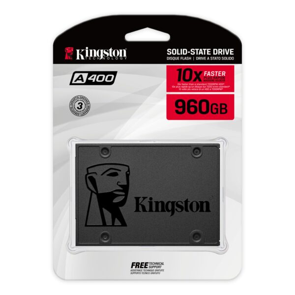 DISCO SSD KINGSTON 2.5 SATA A400 960GB TLC NAND STANDALONE DRIVE/READ 500MB/S AND WRITE 450MB/S - Image 3