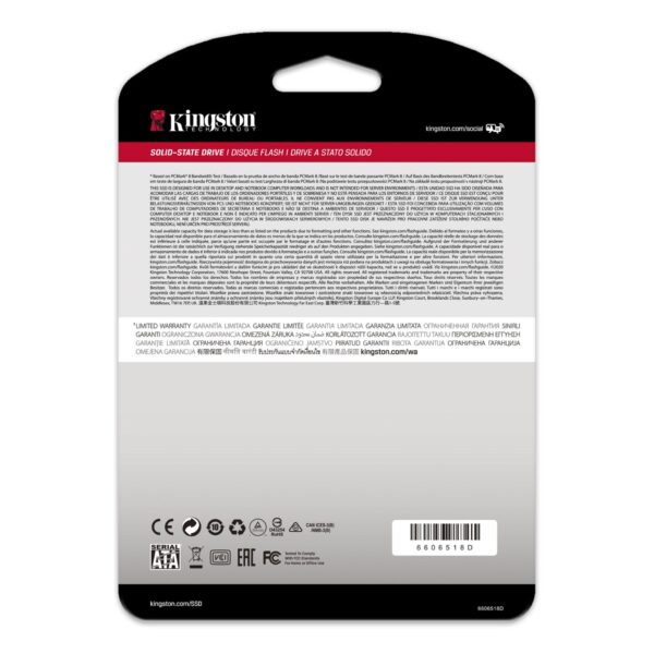 DISCO SSD KINGSTON 2.5 SATA A400 960GB TLC NAND STANDALONE DRIVE/READ 500MB/S AND WRITE 450MB/S - Image 2