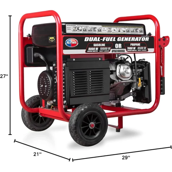GENERADOR ALL POWER/PORTATIL APGG10000GLCS DUAL FUEL GASOLINA/ PROPANO  10000W ENCENDIDO ELECTRICO - Image 4