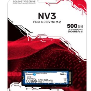 Kingston - Internal hard drive - 500 GB - Solid state drive - NV3 M.2 2280 NVMe Up to 6000 M